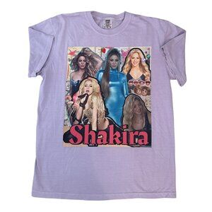 Shakira Collage Graphic T-Shirt Unisex Purple Music Lover Tee Concert Wear Wolfp